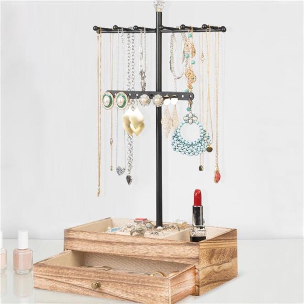 Meangood Jewelry Organizer Stand, 3-Tier Necklace Holder Jewelry Tree